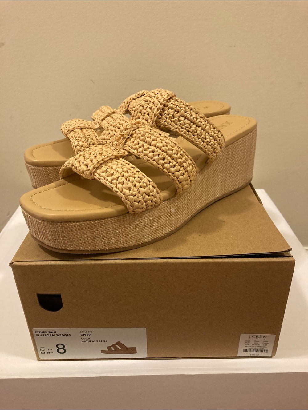 JCrew Factory fisherman flat form wedges